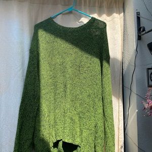 Long green sweater